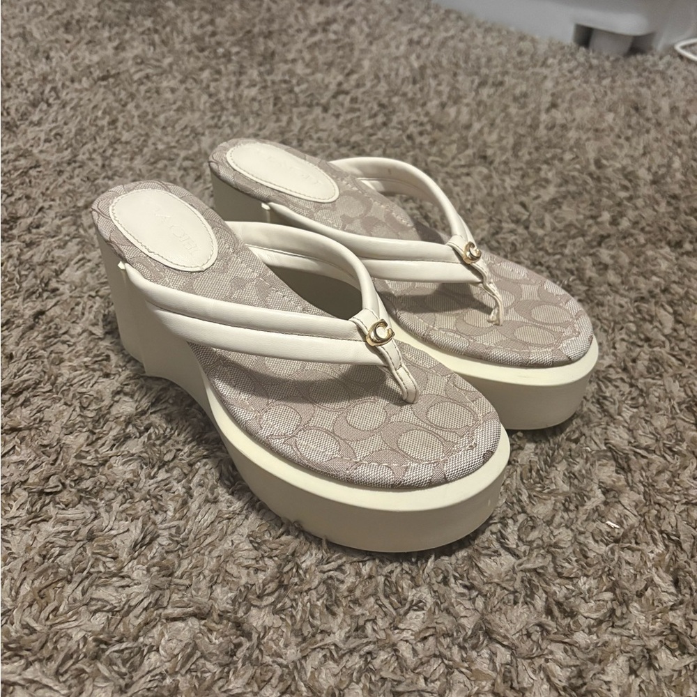 Coach Franki Leather Sandals Size 8